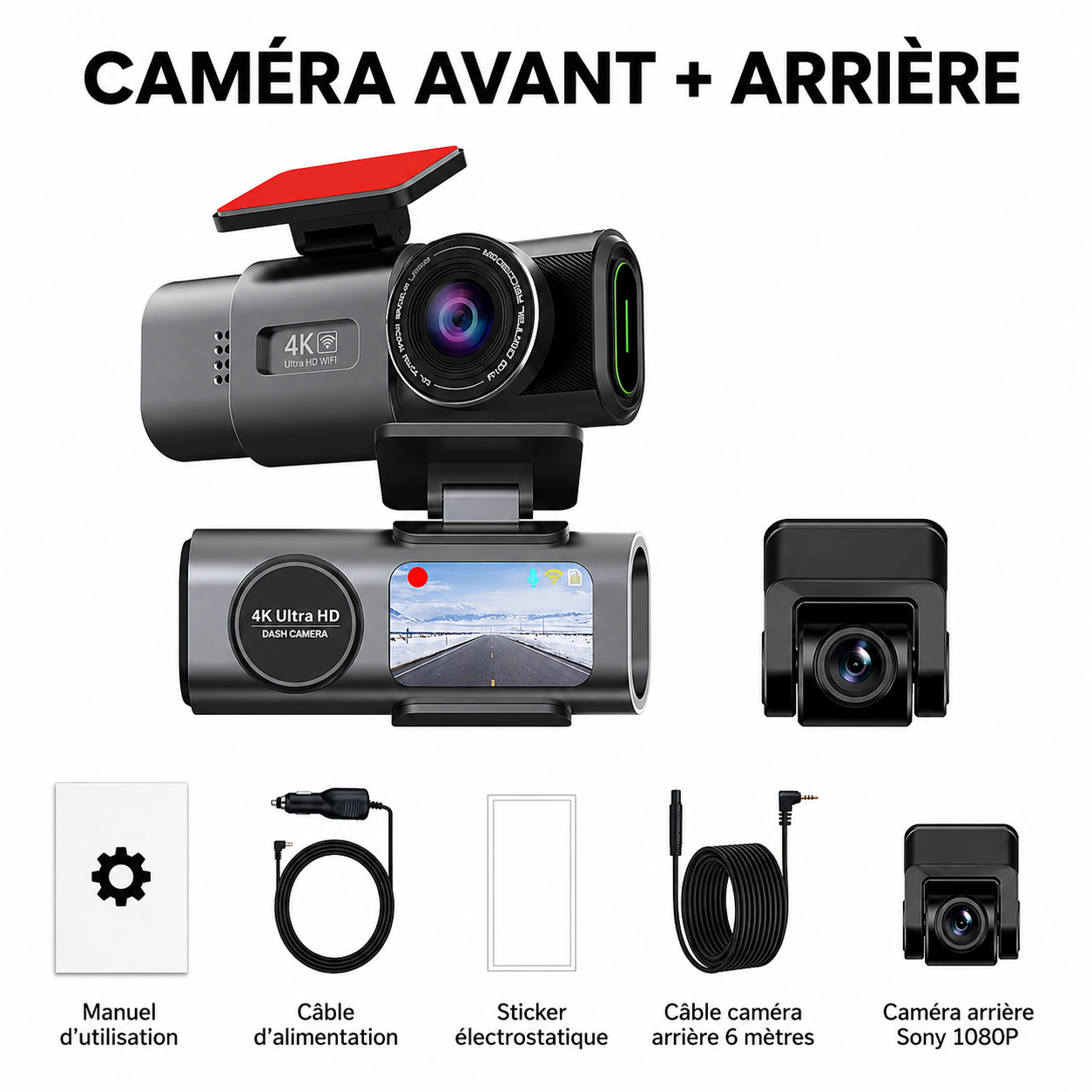 Dashcam Voiture 4K Wi-Fi | Caméra Embarquée DashioPro