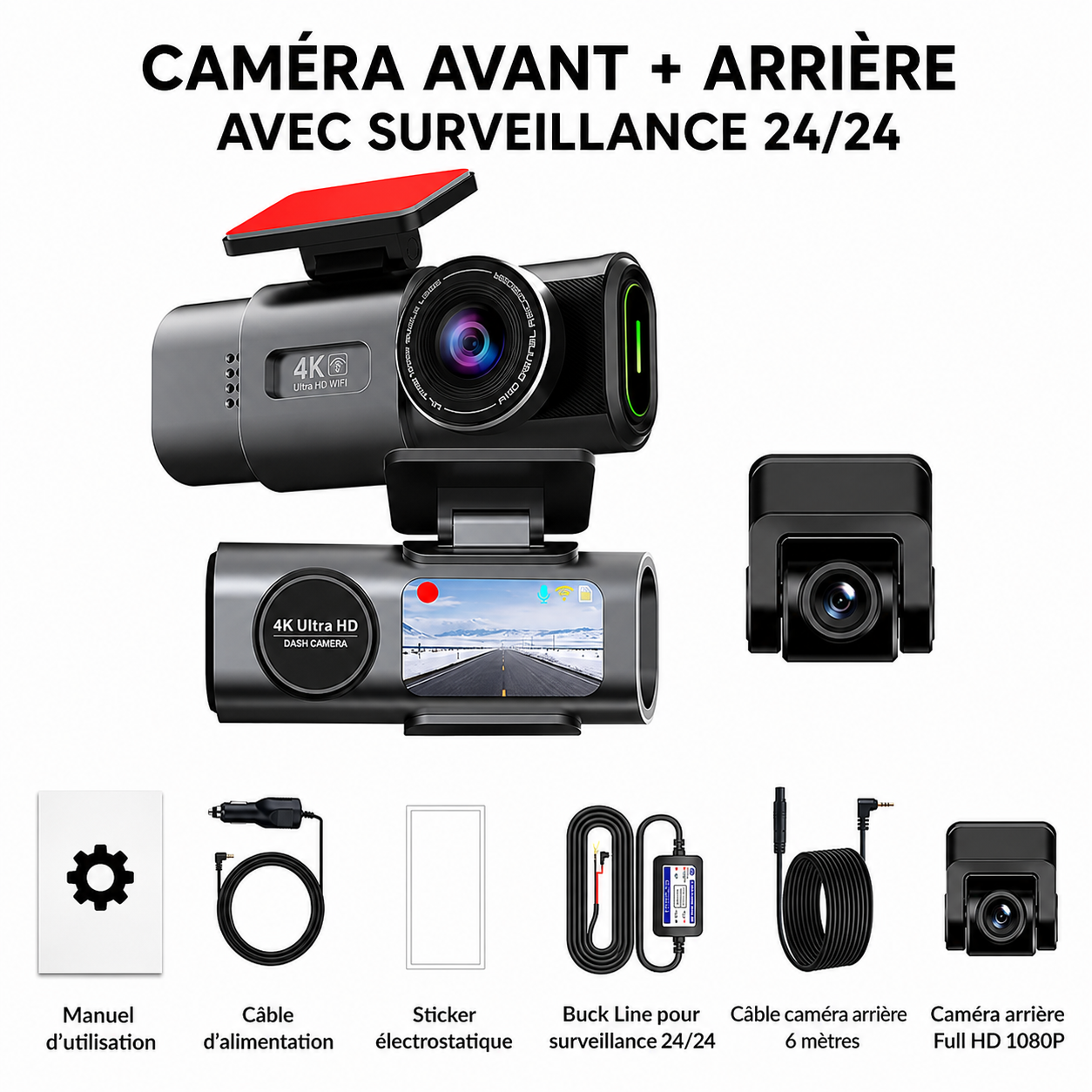 Dashcam Voiture 4K Wi-Fi | Caméra Embarquée DashioPro