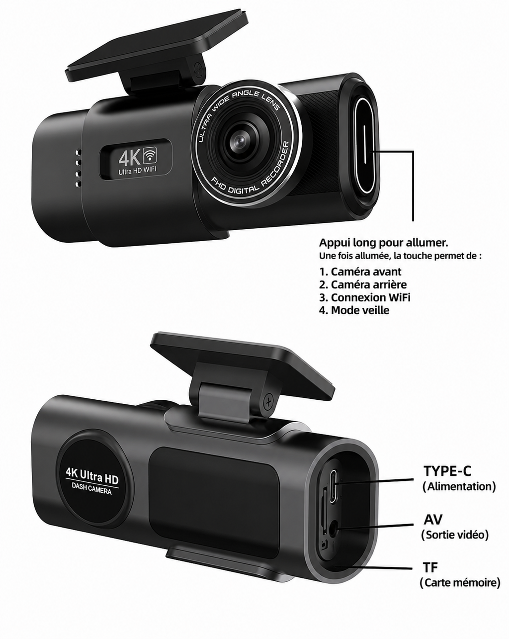 Dashcam Voiture 4K Wi-Fi | Caméra Embarquée DashioPro