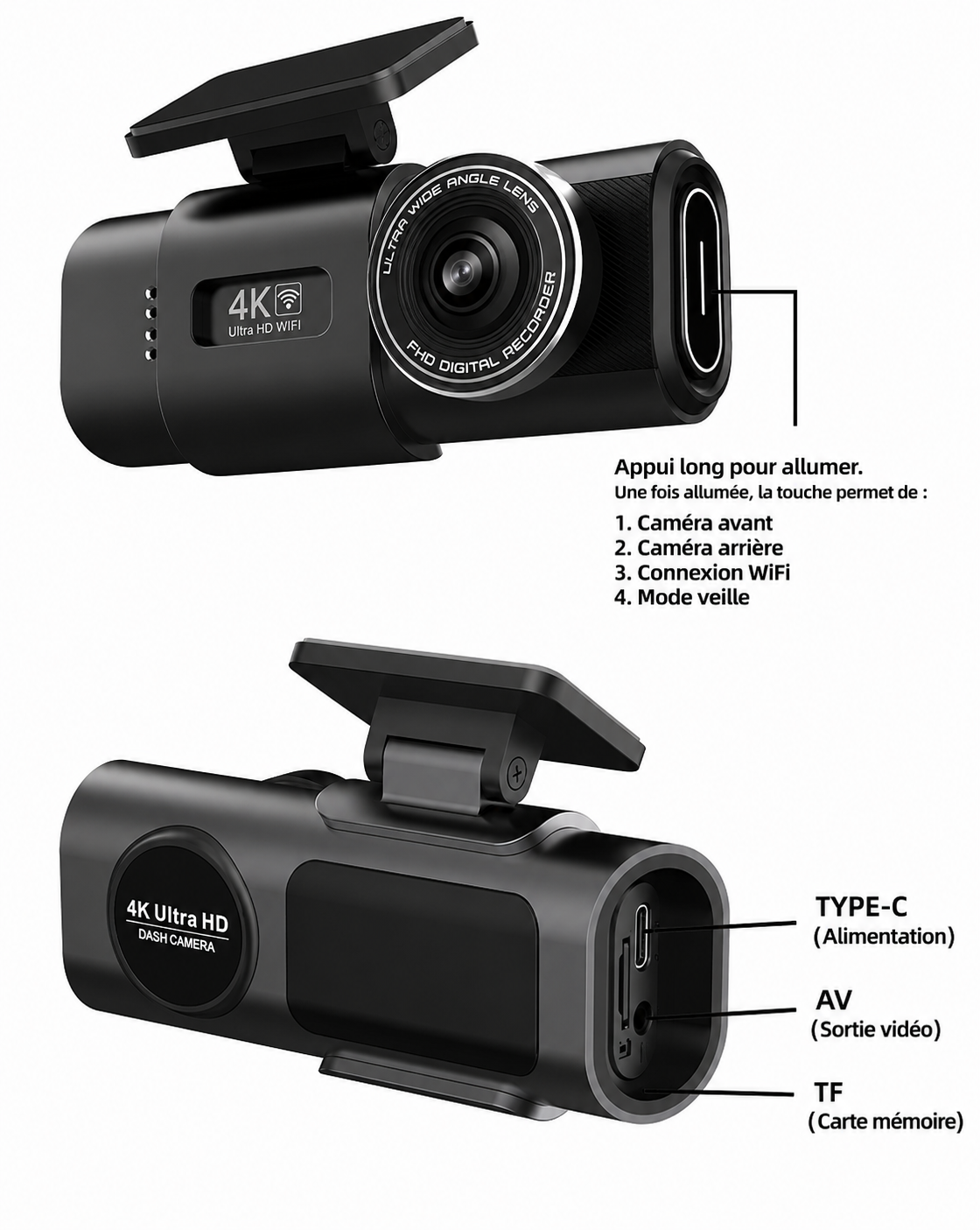 Dashcam Voiture 4K Wi-Fi | Caméra Embarquée DashioPro